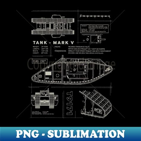 Mark V Ww1 Tank Blueprint High Resolution Png Sublimatio Inspire