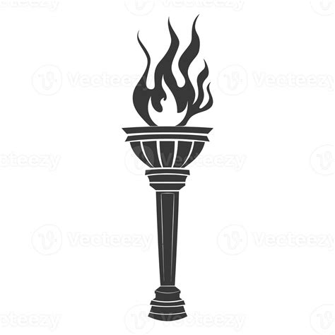 Ai Generated Silhouette Torch Black Color Only 40735120 Png