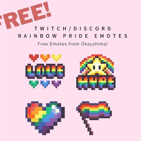 Free Twitch Emotes Lgbtqia Support For Pride Month Love Etsy Uk