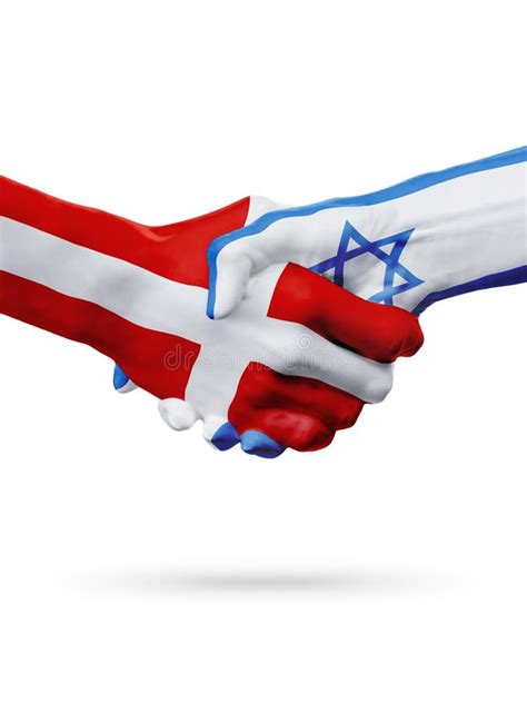 Flags Israel Czech Republic Countries Partnership Friendship Handshake Concept Stock