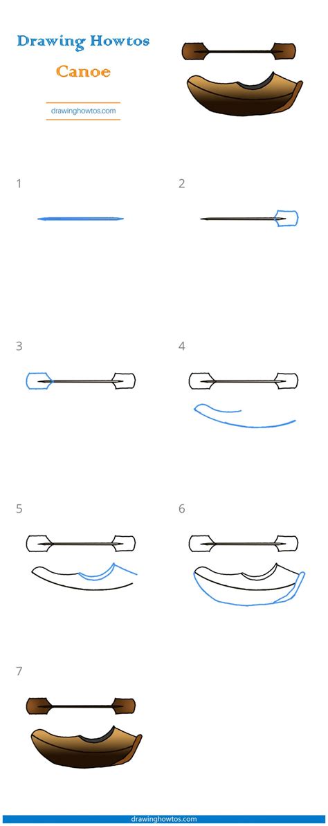 How to Draw a Canoe - Step by Step Easy Drawing Guides - Drawing Howtos