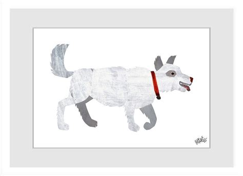 Eric Carle White Dog Framed Painting Print 24 X 16