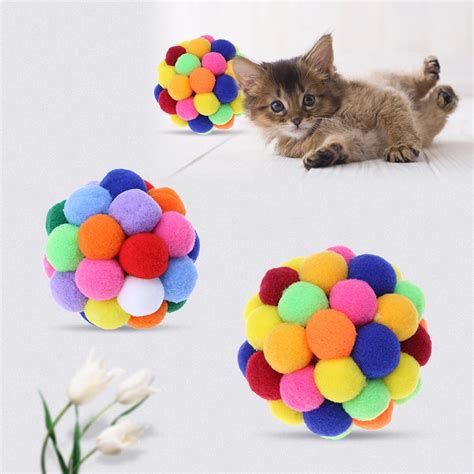 Buy Pet Cat Toy Colorful Lovely Handmade Bells Bouncy