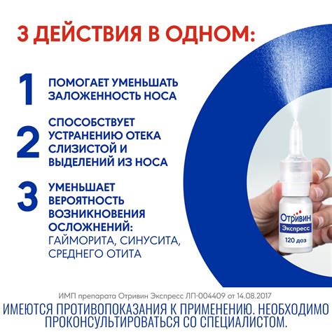 Отривин Экспресс спрей для носа при насморке и заложенности носа ...