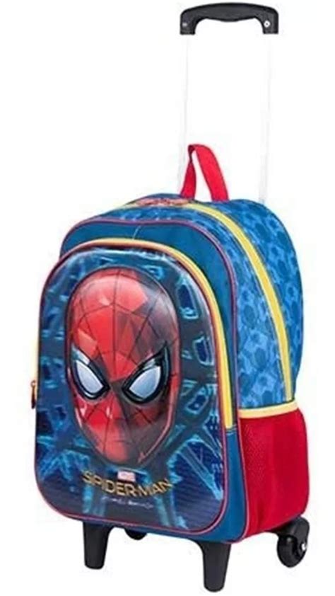 Kit Mochila Homem Aranha D X Rodinhas Tam G Sestini R