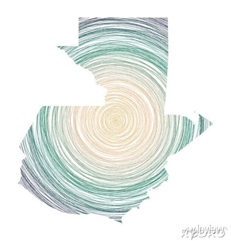 Guatemala Map Filled With Concentric Circles Sketch Style Circles