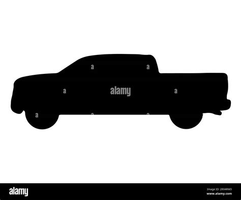 Pickup Truck Silhouette Vector Art White Background Stock Vector Image