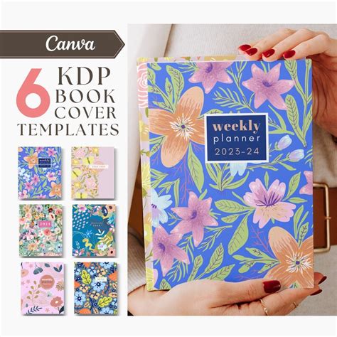 6 Amazon KDP Book Cover Templates, Editable in Canva, 6x 9 Paperback ...