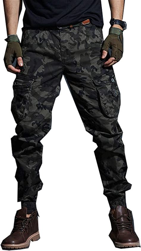 Eqkwj Khaki Casual Pants Men Military Tactical Joggers Camouflage Cargo