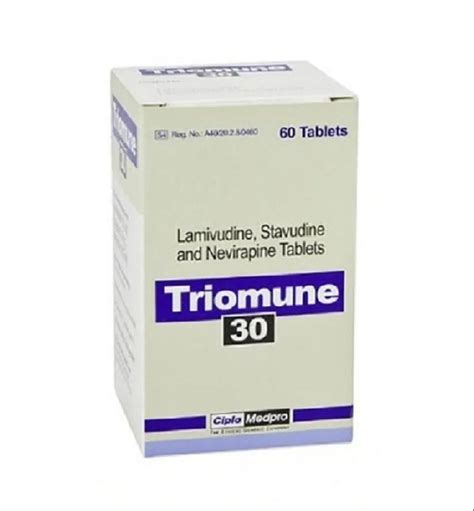 Triomune 30 Mg Tablets Lamivudine 150mg Stavudine 30mg