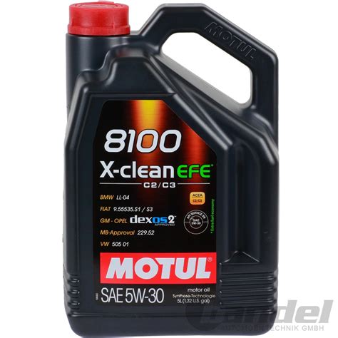 2x5L MOTUL 8100 X CLEAN EFE 5W 30 ÖL passend für BMW LL 04 ACEA C2 C3