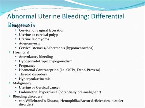 Abnormal uterine bleeding and Management