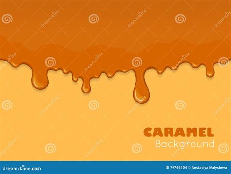 Vector Caramel Drips And Flowing Stock Vector Illustration Of