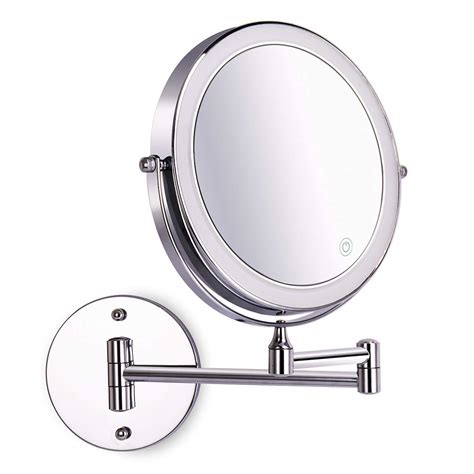 8 Inch Wall Mounted Makeup Mirror Adjustable Led Light Touch Screen 1x