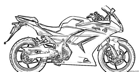 Aesthetic Motorcycle Coloring Page Turkau