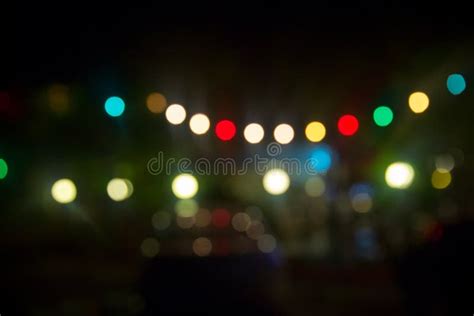 Colorful Bokeh Light On Black Background Vivid Light From The Night