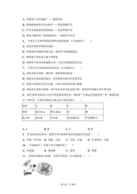 2023年吉林省长春市中考生物模拟试卷（一）（含解析） 21世纪教育网