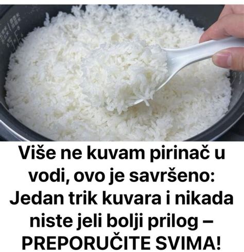 Vi E Ne Kuvam Pirina U Vodi Ovo Je Savr Eno Jedan Trik Kuvara I