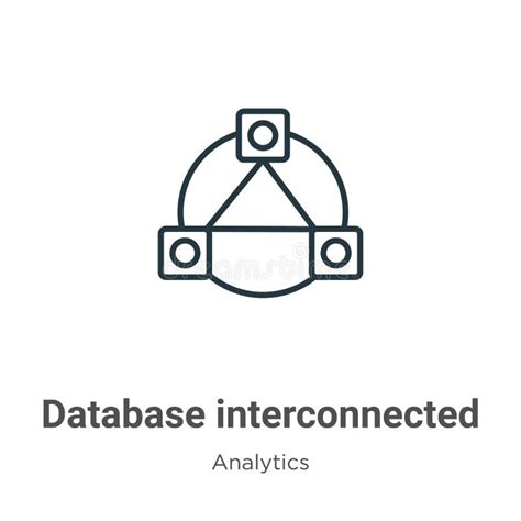 Icono Interconectado De Base De Datos En El Contorno De L Nea Delgada Y