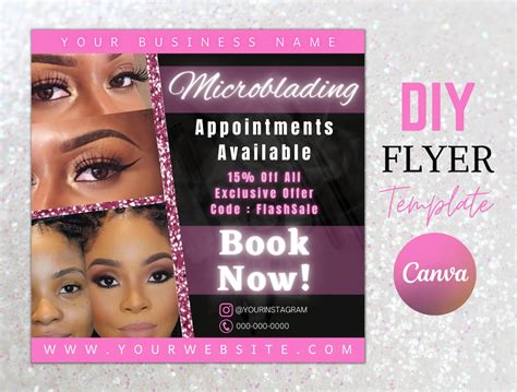 Microblading Appointments Available Flyer Microblade Eyebrow Shaping