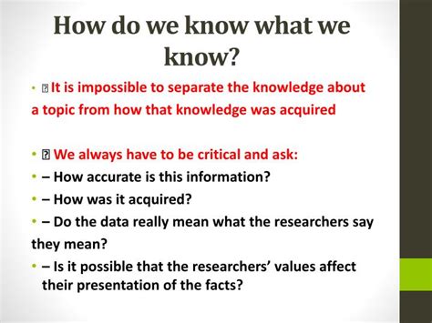 Ppt How Do We Know What We Know Powerpoint Presentation Free