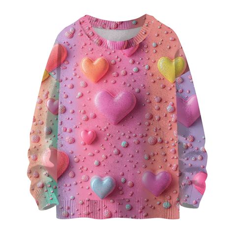 Ccrftgi Valentine Sweatshirt Girls Size 11 12 Crew Neck Ribbed Knit