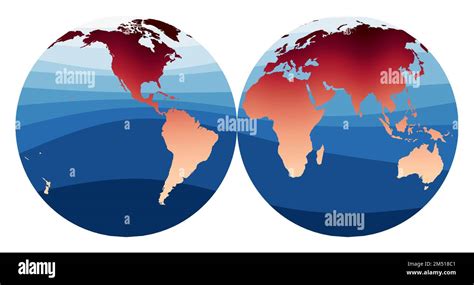 Mapa del mundo Vector La proyección de Mollweide se interrumpió en dos