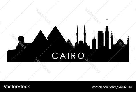 Cairo skyline silhouette black city design Vector Image