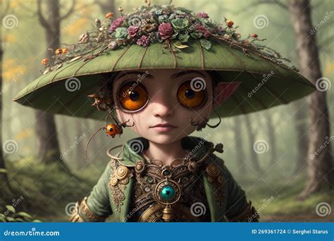 Tiny Fantasy Antropomorphic Forest Creature with Big Cute Eyes in ...