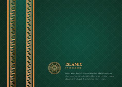 Modern Islamic Geometric Pattern Design Background With Gold Border