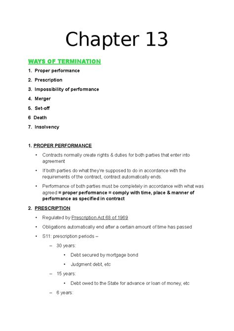 Chapter 13 JHA: Ways of Termination Explained - Studocu