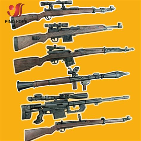 6pcs 1 6 4D 98K RPG SVT 40 M200 G43 Rifle Assembly Gun Model Toy Fit 12