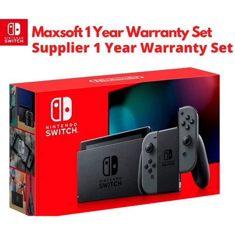 MAXSOFT Nintendo Switch V2 Neon Grey Console Bundle MAXSOFT 1 YEAR