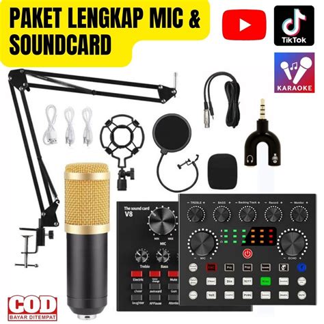 Jual Terbaik Paket Kumplit Mic Condenser Bm Stand Soundcard