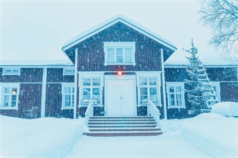 House at Snow Winter at Christmas in Finland Lapland Stock Photo - Image of frozen, christmas ...