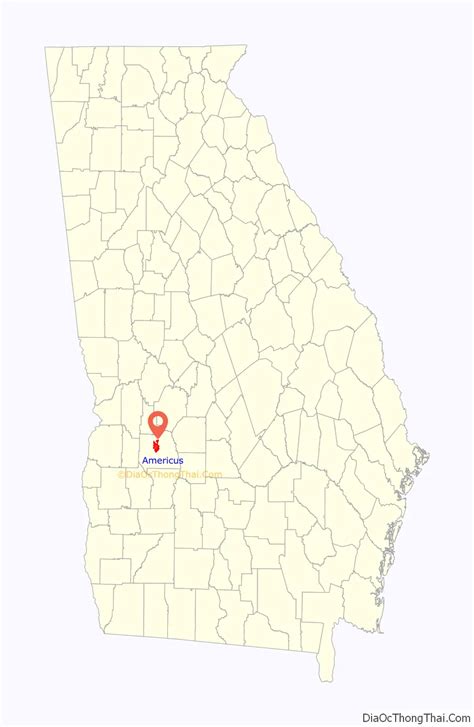 Map of Americus city, Georgia - Thong Thai Real