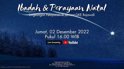 Live Streaming Ibadah Perayaan Natal Lingkungan Pelayanan Iii Jemaat