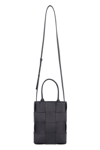 Bottega Veneta Cassette Leather Mini Tote In Black Modesens