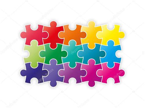 Colorful spectrum rainbow puzzle pieces collection. Vector illustration ...