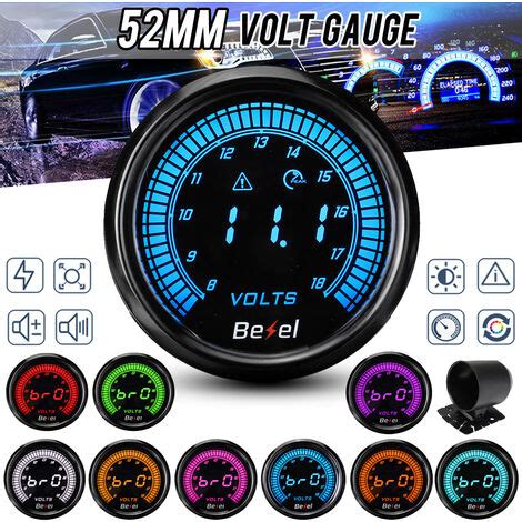 2 52mm Car Voltmeter Volt Voltage Gauge Meter Digital LED Colors