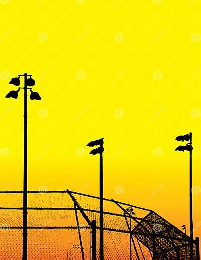 Baseball Field Silhouettes Stock Vector Illustration Of Sports 4844195