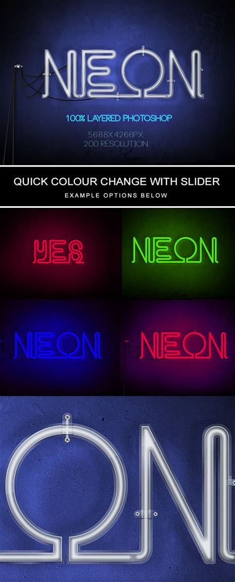 Neon Text Photoshop Text Effects, Photoshop Actions, Free Download, Stock Image, Neon Party ...