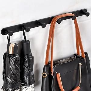 Bigbig Home Black Bathroom Towel Hook Matte Coat Rack With Hooks