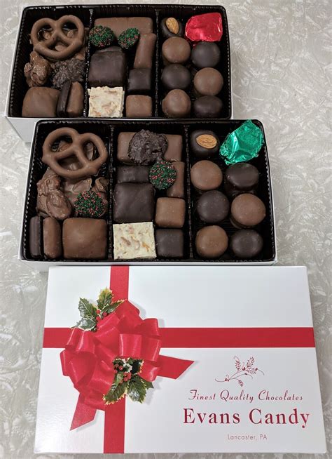 Assorted Chocolates - 2 lb. Box - Christmas (Red Ribbon)