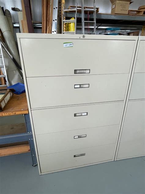 Metal Lateral 5 Drawer File Cabinet 42w X 65t X 18d