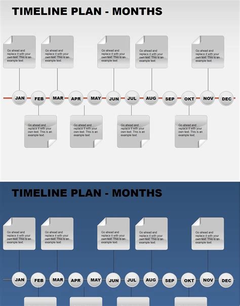 Free TimeLine Plan Months PowerPoint Charts - Download Template