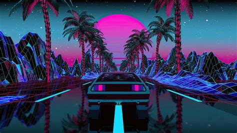 Retro Wave Miami Vice Art Print By Armand Michel Vaporwave Wallpaper