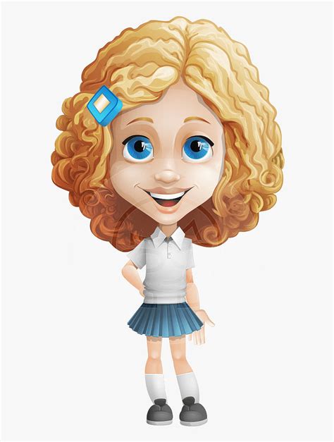 Little Blonde Girl With Curly Hair Cartoon Vector Character Curly Girl Cartoon Hd Phone