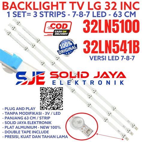 Jual BACKLIGHT TV LED LG 32 INC 32LN541 32LN5100 32LN B LAMPU BL 3V