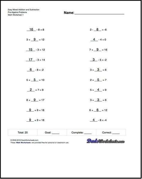 9th Grade Math Worksheets